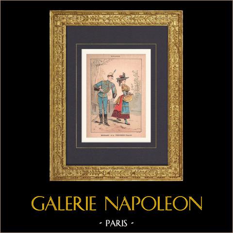 Ussari della Principessa (Spagna) | Stampa policroma originale disegnata da Draner. 1890