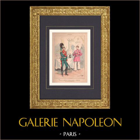 Granatiere a cavallo della Guardia Imperiale (Russia) | Stampa policroma originale disegnata da Draner. 1890