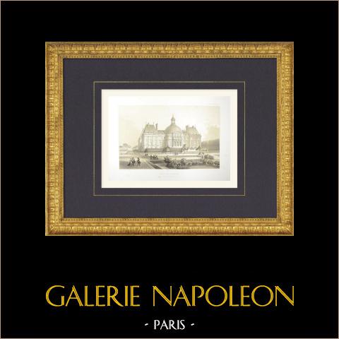 Ansicht der Schloss Vaux-le-Vicomte - Seine-et-Marne (Frankreich) | Original lithografie gezeichnet von Fichot, lithographiert von Fichot & Deroy. 1858