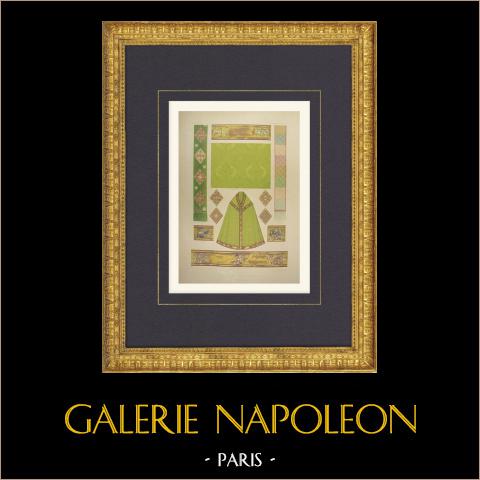 Casula di Sant'Edme a Provins - Senna e Marna (Francia)  | Litografia originale litografata da Regamey. 1858