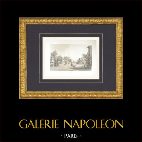 Ansicht von Montceaux - Schloss - Seine-et-Marne (Frankreich) | Original lithografie gezeichnet von Fichot, lithographiert von Ciceri. 1858