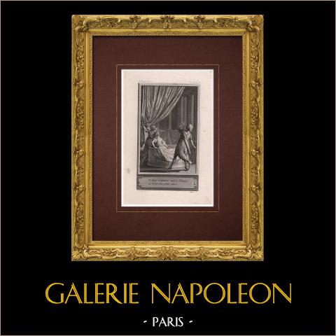 Principessa Camion | Incisione originale all'acquaforte su carta vergata incisa da Borgnet. Marillier direxit. 1785