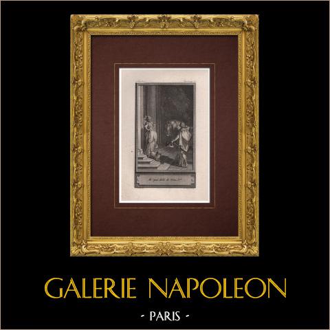 Principe Desiderio | Incisione originale all'acquaforte su carta vergata disegnata da Marillier, incisa da Thomas. 1785