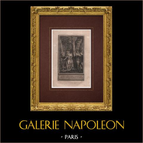 Avventura di Don Silvio de Rosalva II | Incisione originale all'acquaforte su carta vergata incisa da Patas. Marillier direxit. 1785