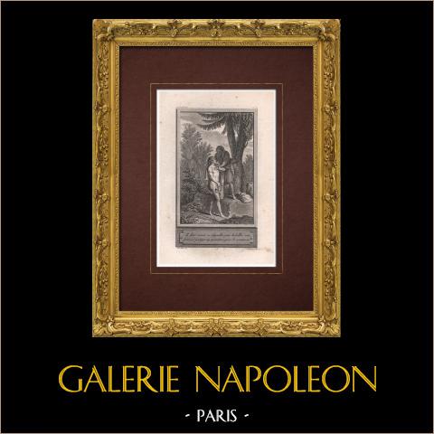 I predestinati | Incisione originale all'acquaforte su carta vergata disegnata da Marillier, incisa da Delvaux. 1785