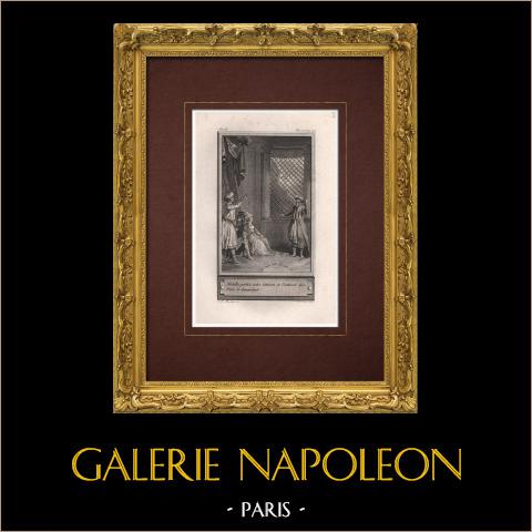 Le avventure di Abdalla II | Incisione originale all'acquaforte su carta vergata disegnata da Marillier, incisa da Jonxis. 1785