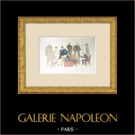 Byzanz 1905-06 - Bankiers (Hassan) | Original lithografie auf wasserzeichenpapier « van Gelder Zonen » gezeichnet von Hassan de Guiroye. 1906