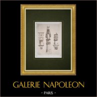 Steinmetzarbeiten der Kathedrale Sainte-Marie von Auch - Gers (Frankreich) | Original lithografie gezeichnet von Blondeau, lithographiert von Riviere. 1857