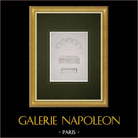 Kathedrale von Auch - Kryptaplan - Gräber - Gers (Frankreich) | Original lithografie gezeichnet von Riviere, lithographiert von Blondeau. 1857