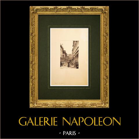 Chalon-sur-Saône - Saône-et-Loire - Rue du Chatelet (Francia) | Incisione originale all'acquaforte su carta vergata disegnata da Louis Coin. 1895