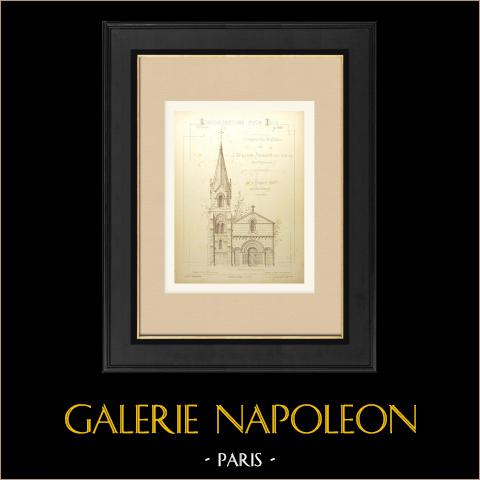 Budowa Dzwonnicy Kościół z Siecq - Charente-inférieure (Bonnet, Architect) | 