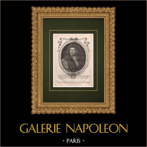 Porträt von Jacques-Henri I. de Durfort, Herzog von Duras (1625-1704)   | Original kupferstich auf geripptes papier gestochen von Nicolas de Larmessin. 1680