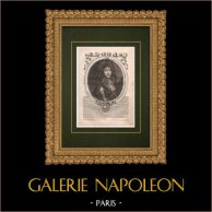 Ritratto di Luigi XIV, detto Luigi il Grande o Re Sole (1638-1715) | Incisione originale a bulino su rame su carta vergata incisa da Nicolas de Larmessin. 1690