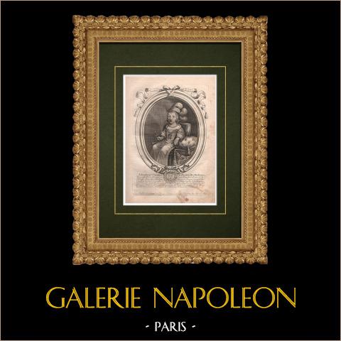 Porträt von Karl von Frankreich, Herzog von Berry (1686–1714) | Original kupferstich auf geripptes papier gestochen von Nicolas de Larmessin. 1689