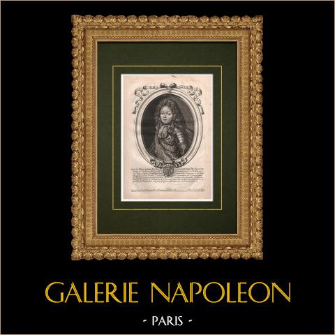 Porträt von Louis-Alexandre de Bourbon, Comte de Toulouse (1678-1737) | Original kupferstich auf geripptes papier gestochen von Nicolas de Larmessin. 1689