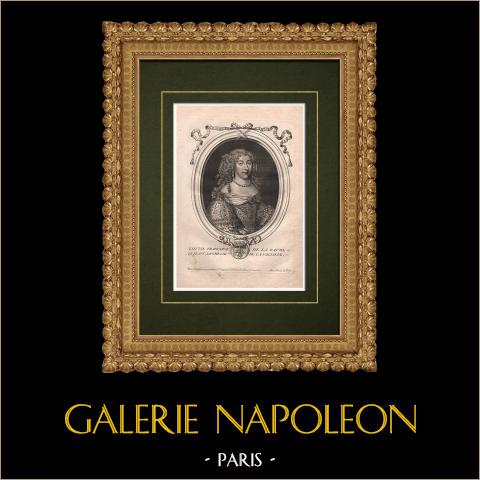 Porträt von Françoise-Louise de la Baume Le Blanc, Herzogin von La Vallière (1644-1710) | Original kupferstich auf geripptes papier gestochen von Nicolas de Larmessin. 1689