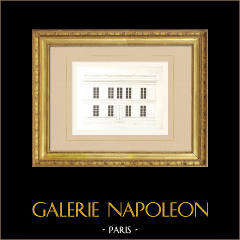 Villa italiana | Litografia originale disegnata e litografata da Victor Petit. 1859