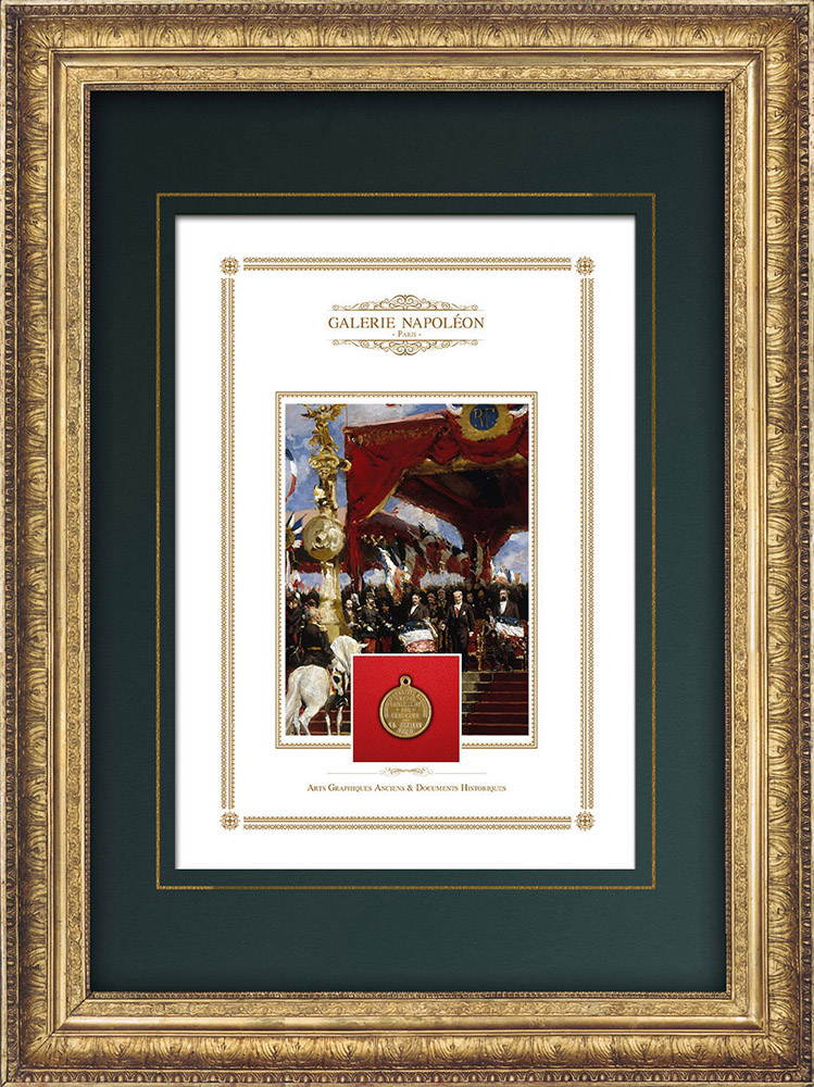 IIIe République, Médaille Maçonnique, Souvenir De La Distribution Des Drapeaux 1880 Paris 1402562